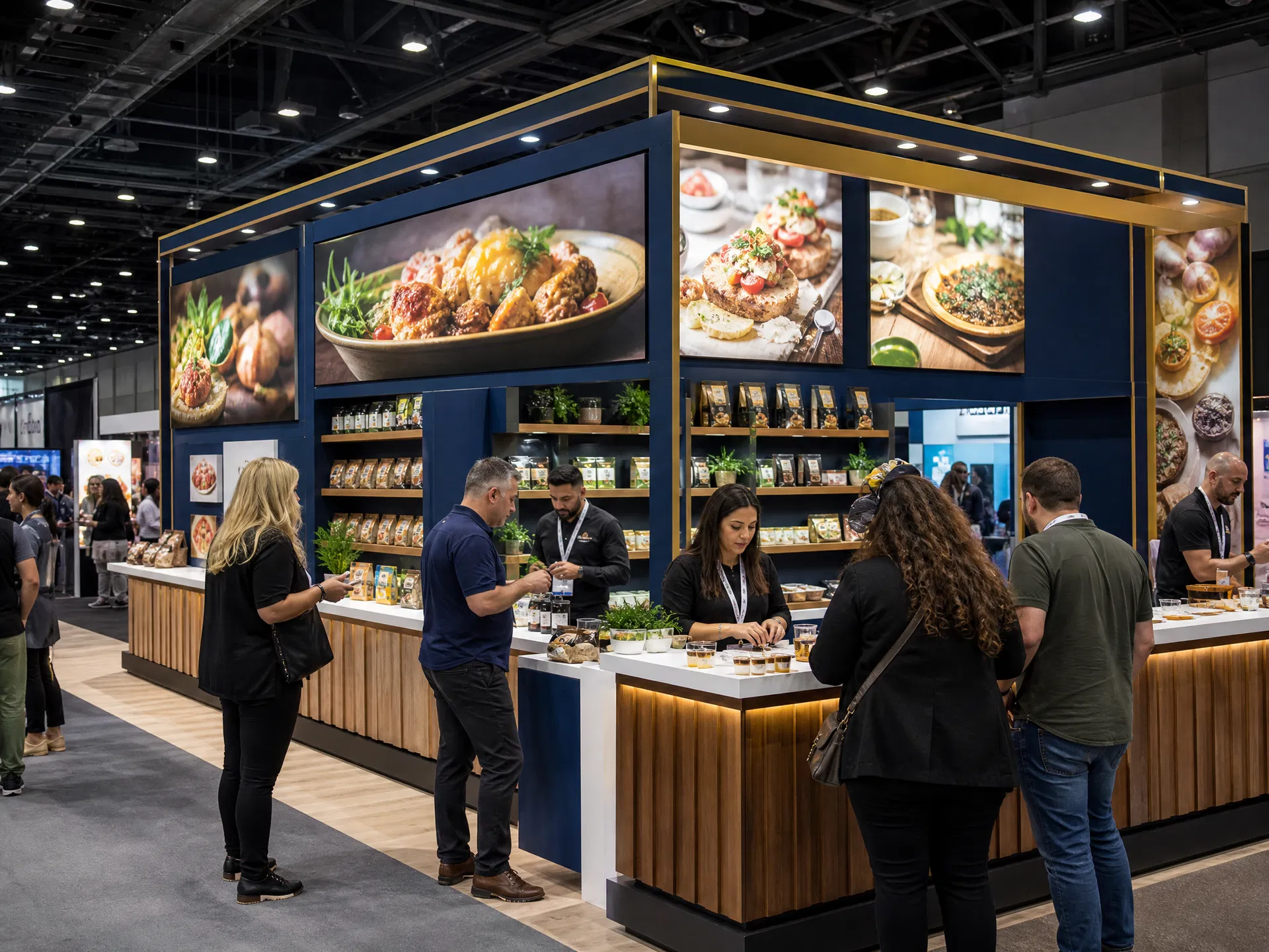 Food & Beverage trade show exhibit on a convention show floor