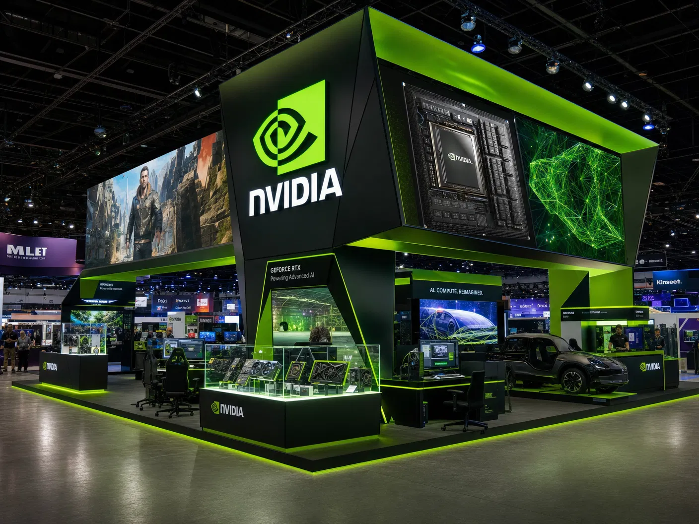 30x30 Dynamic LED Exhibit for NAB Technology Companies LED exhibit booth rental