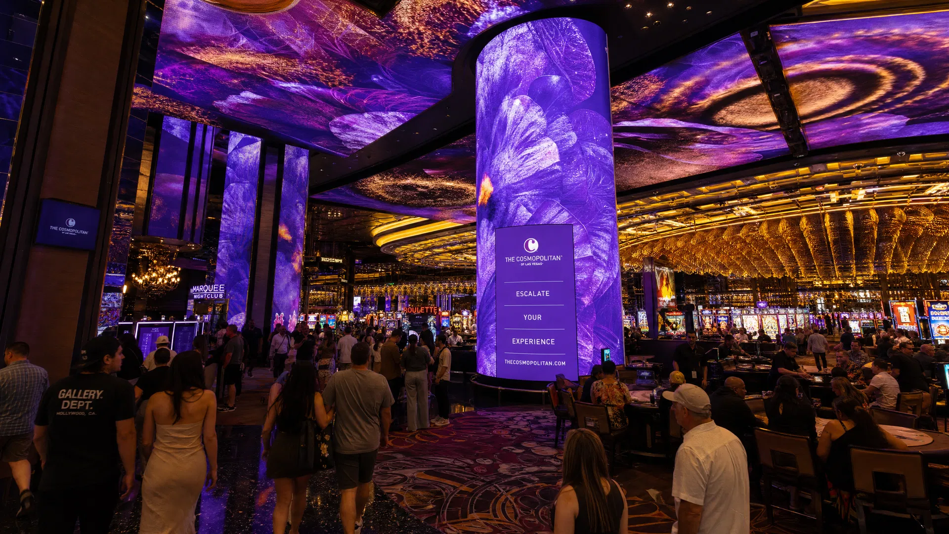 Casino Floor — LED Columns & Ceiling Displays