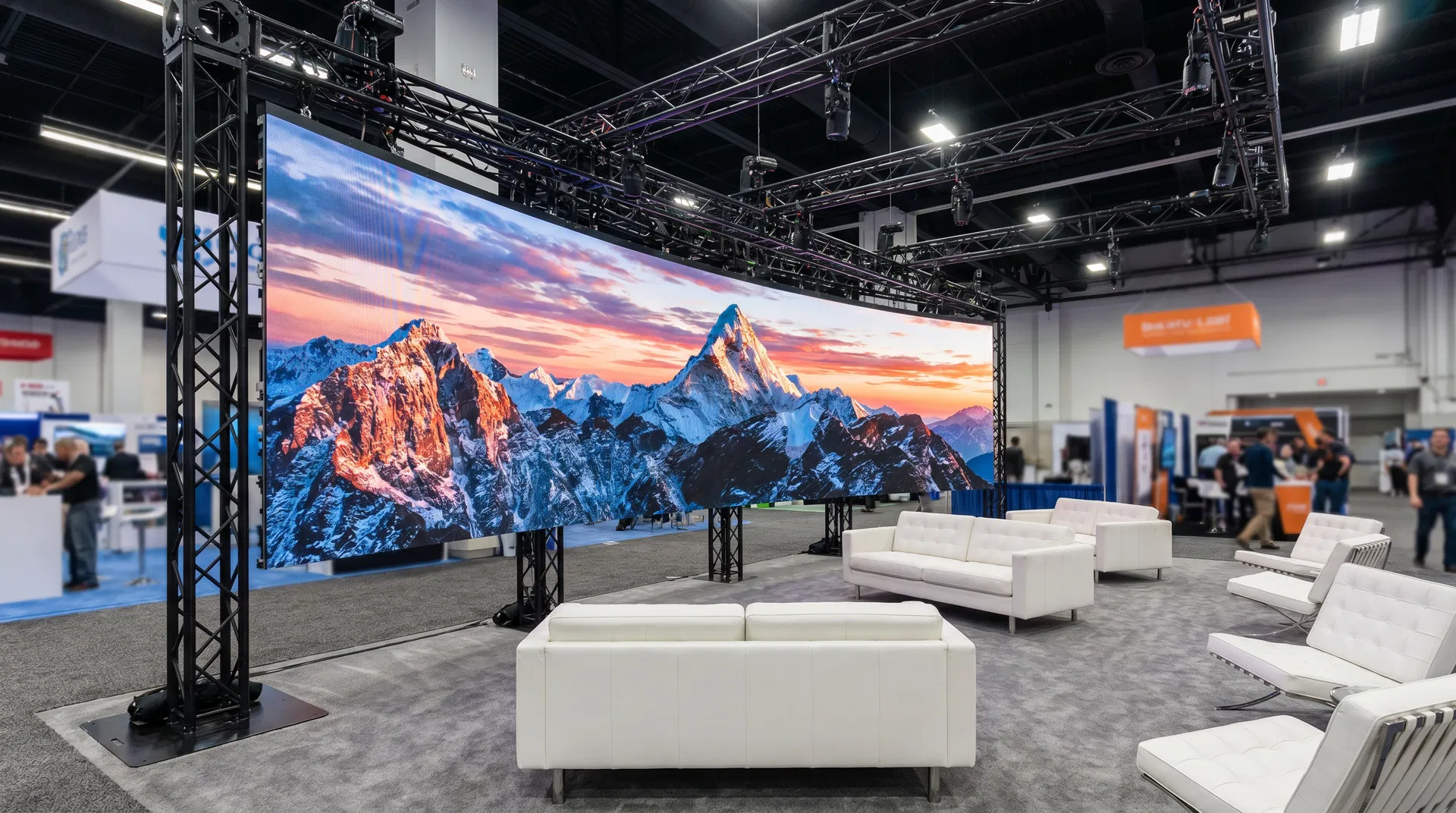 LED Video Wall Booth — Full Backdrop with Truss System