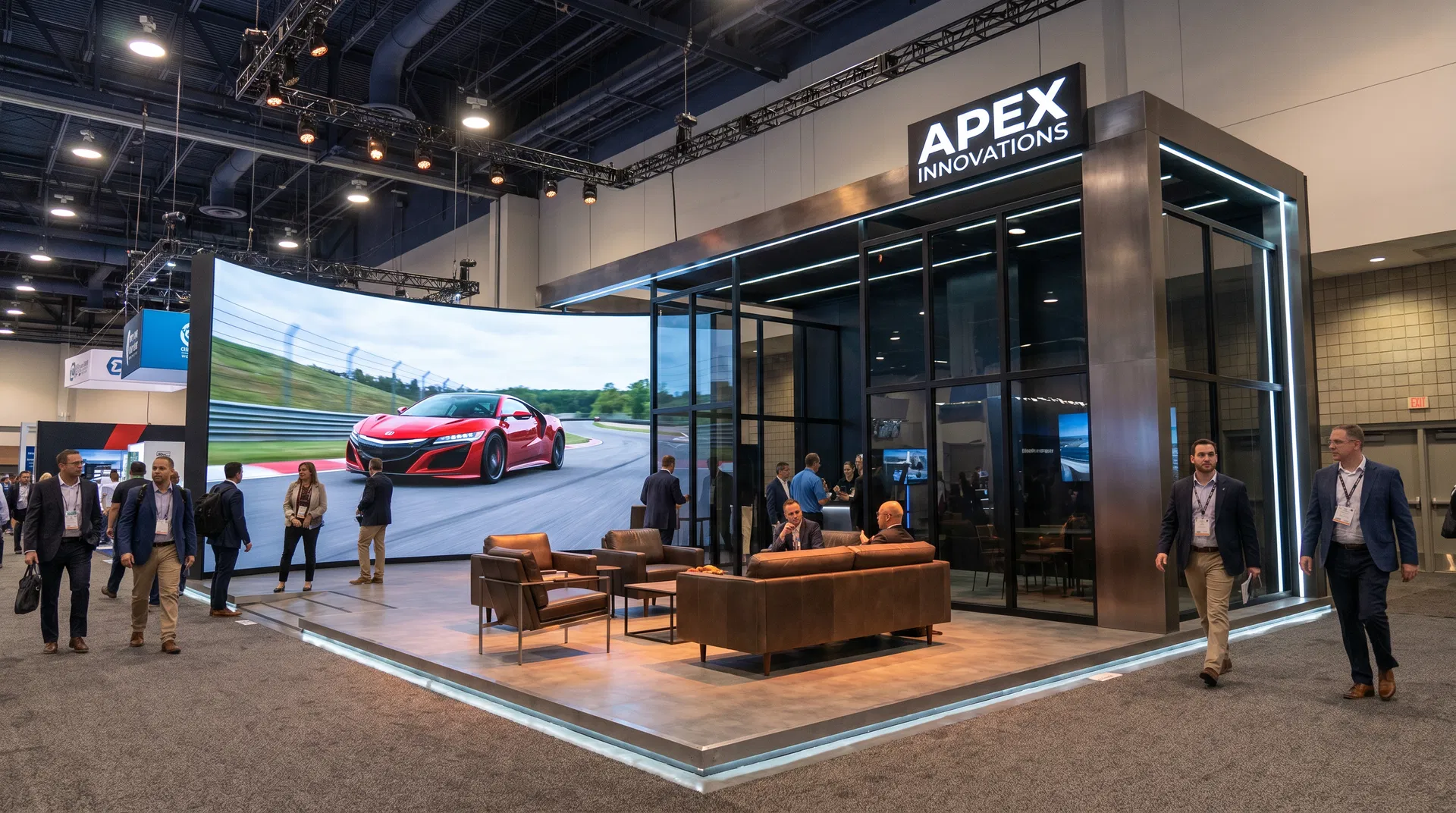 Wide-Format LED Booth — Smooth Panel Installation