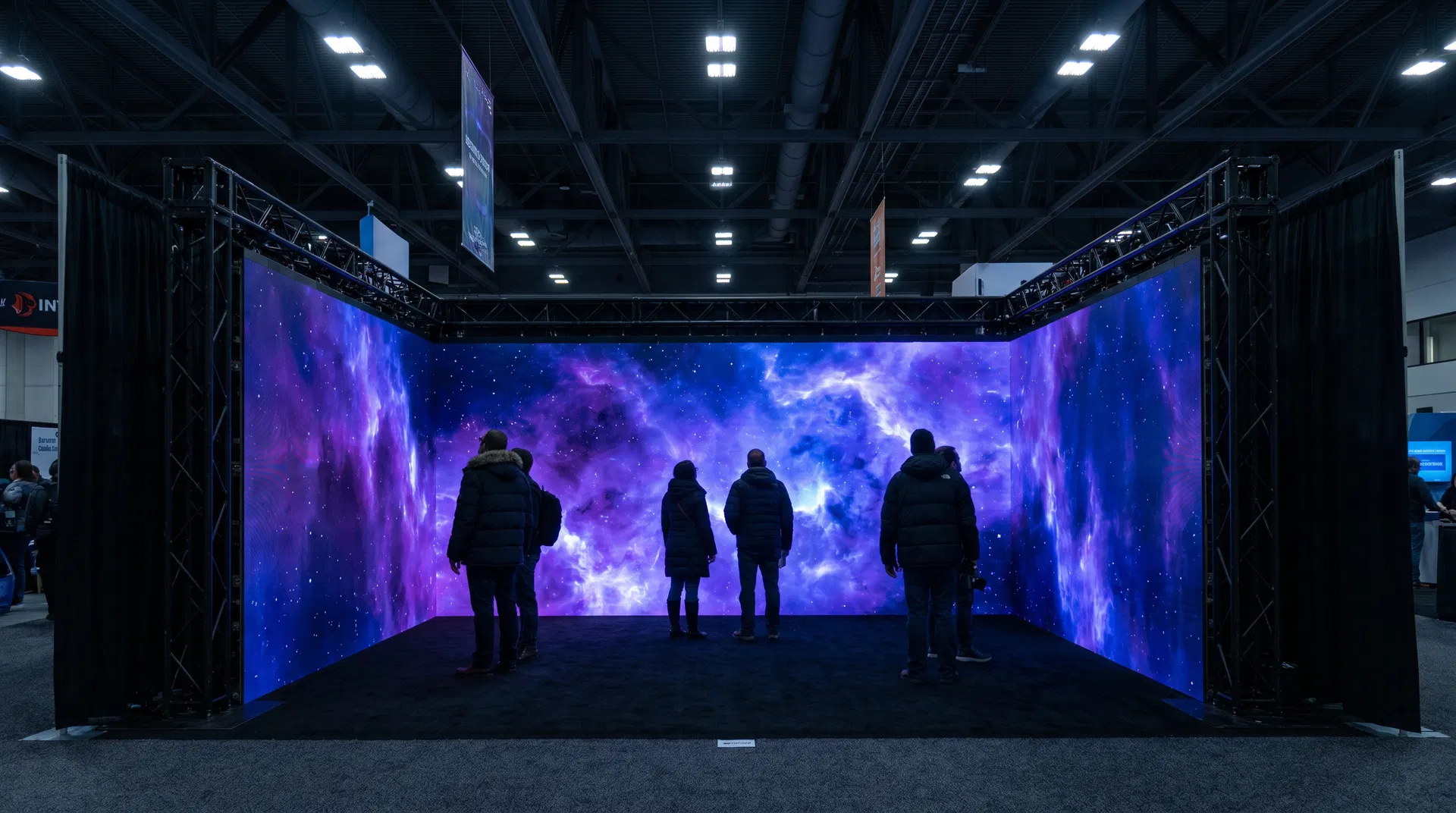 Immersive LED video wall exhibit booth