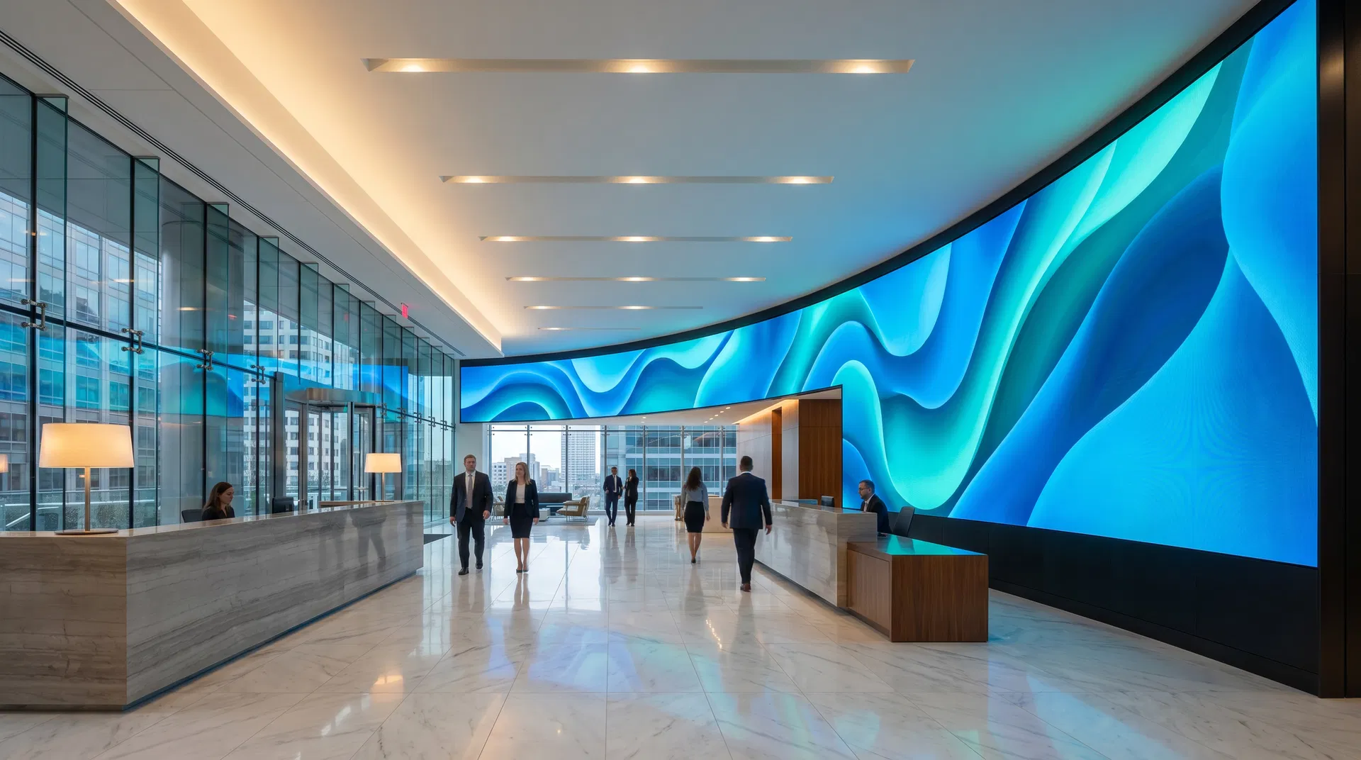 Corporate Lobby — Curved LED Art Installation