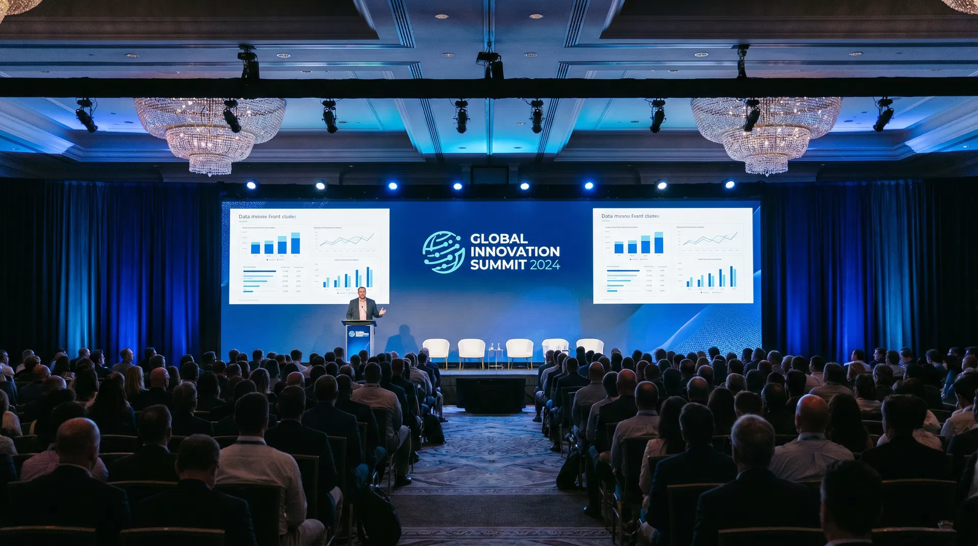 Conference Main Stage — Large LED Backdrop