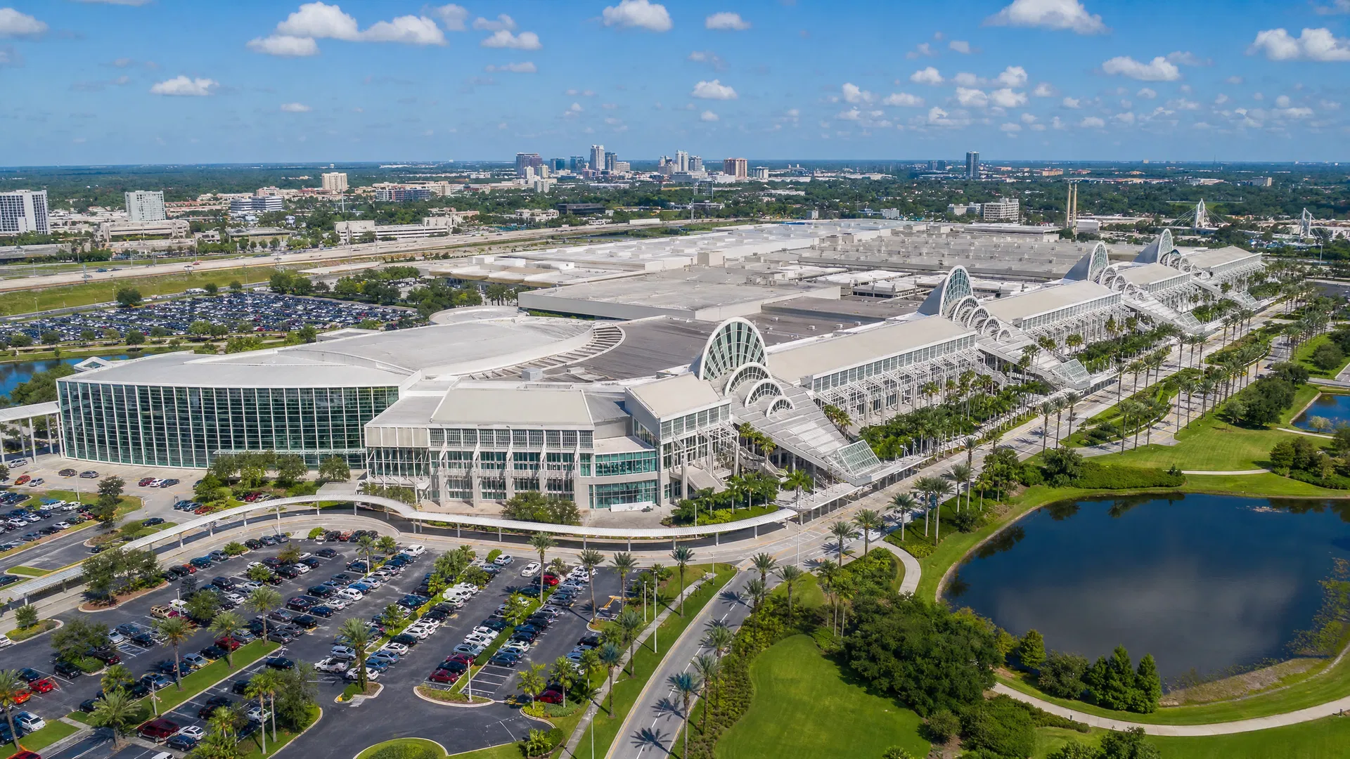 Aerial view of Orange County Convention Center in Orlando Florida