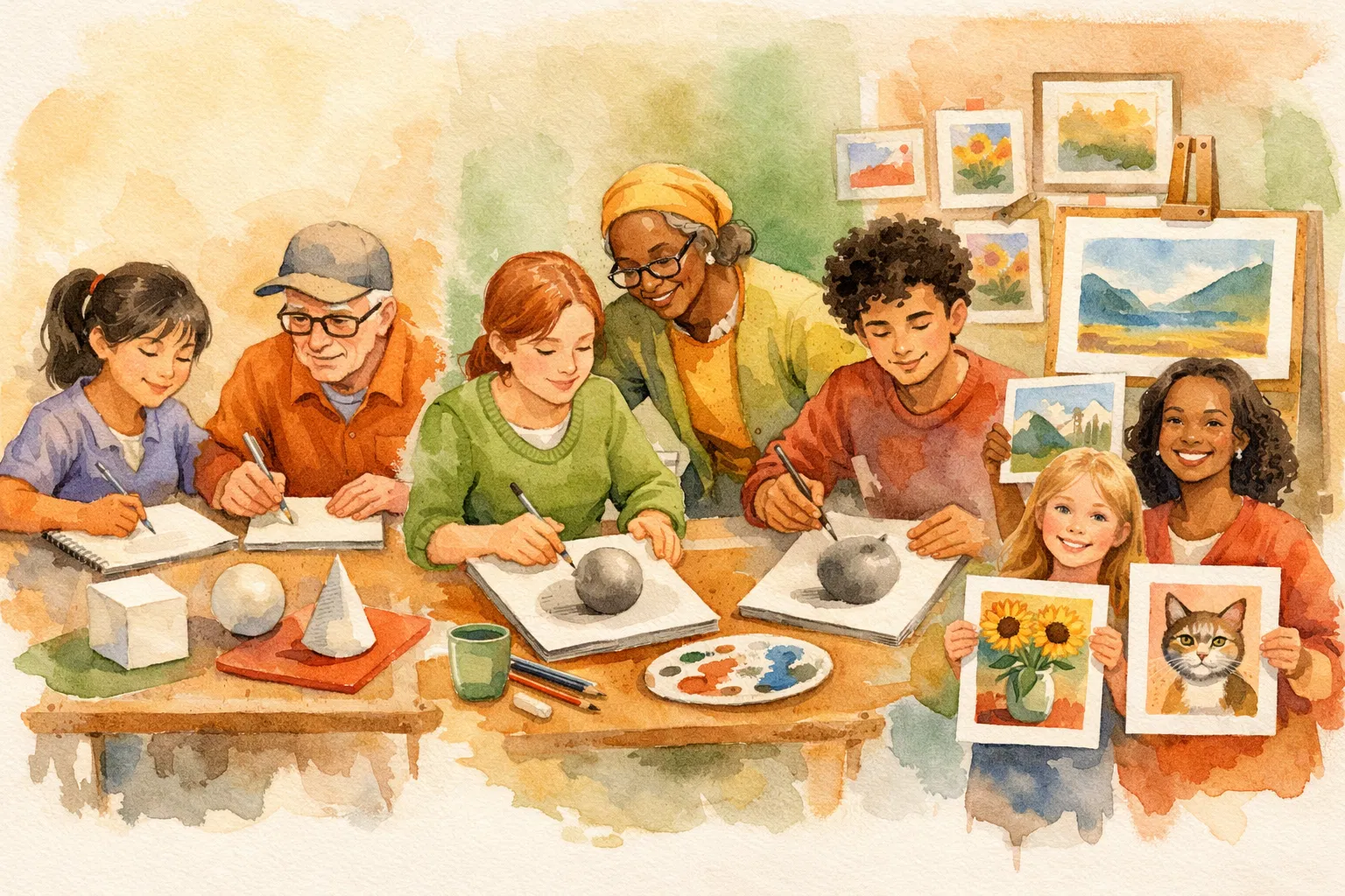 Diverse beginners learning together