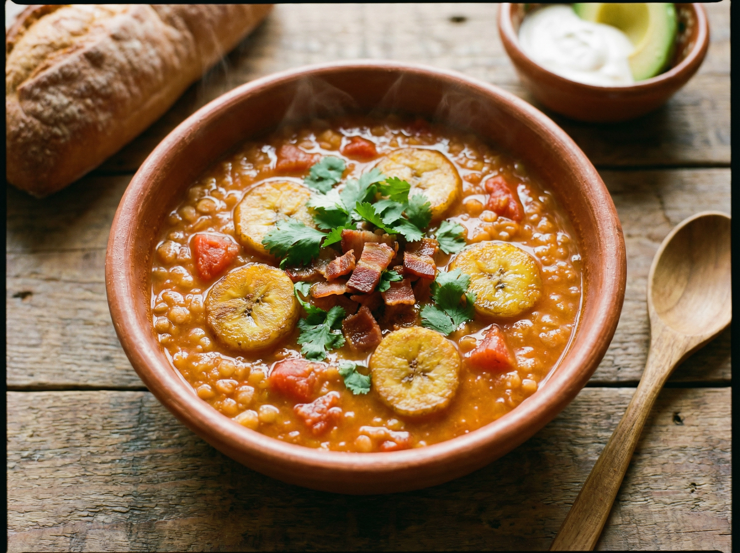 Sopa de Lentejas con Plátano