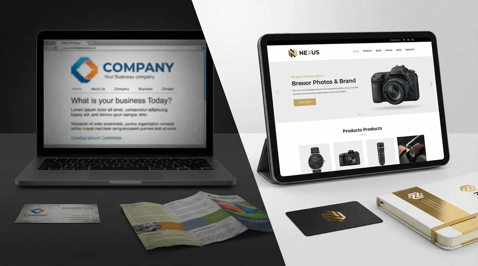 Transformación de marca antes y después