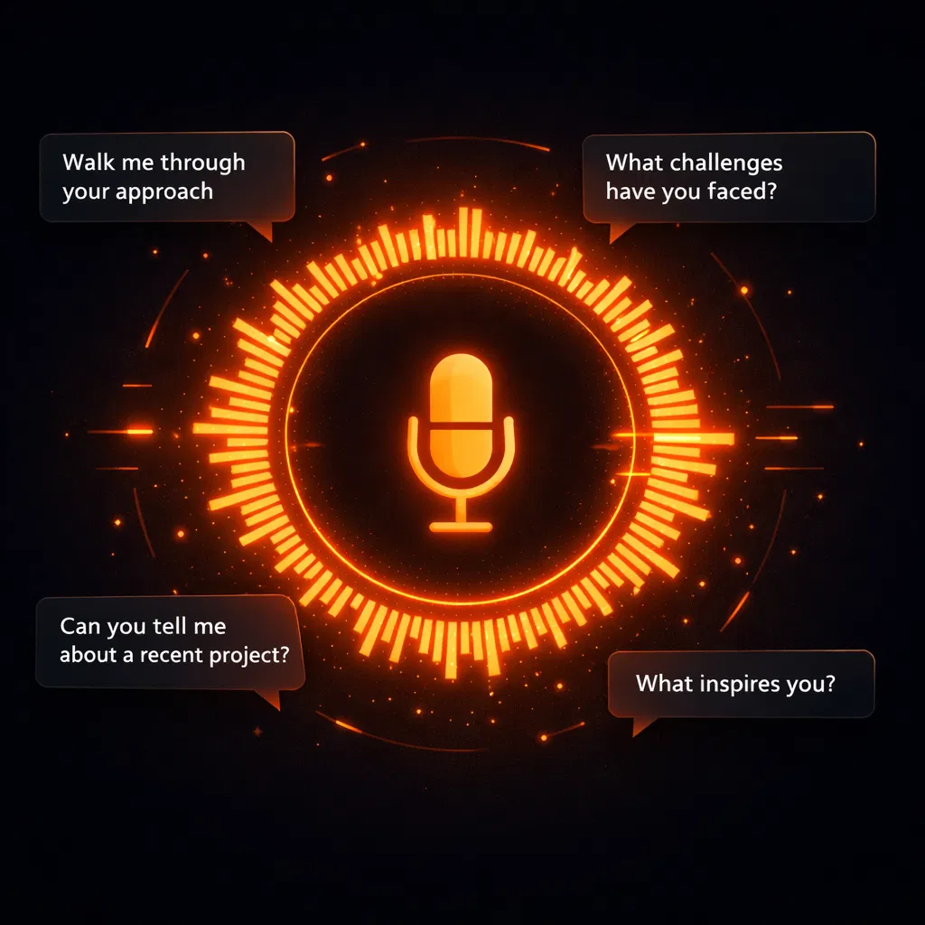 AI Voice Interview interface showing a live practice session