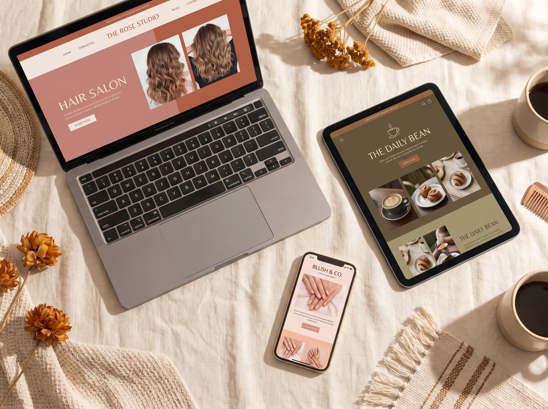 Sample websites built for local businesses