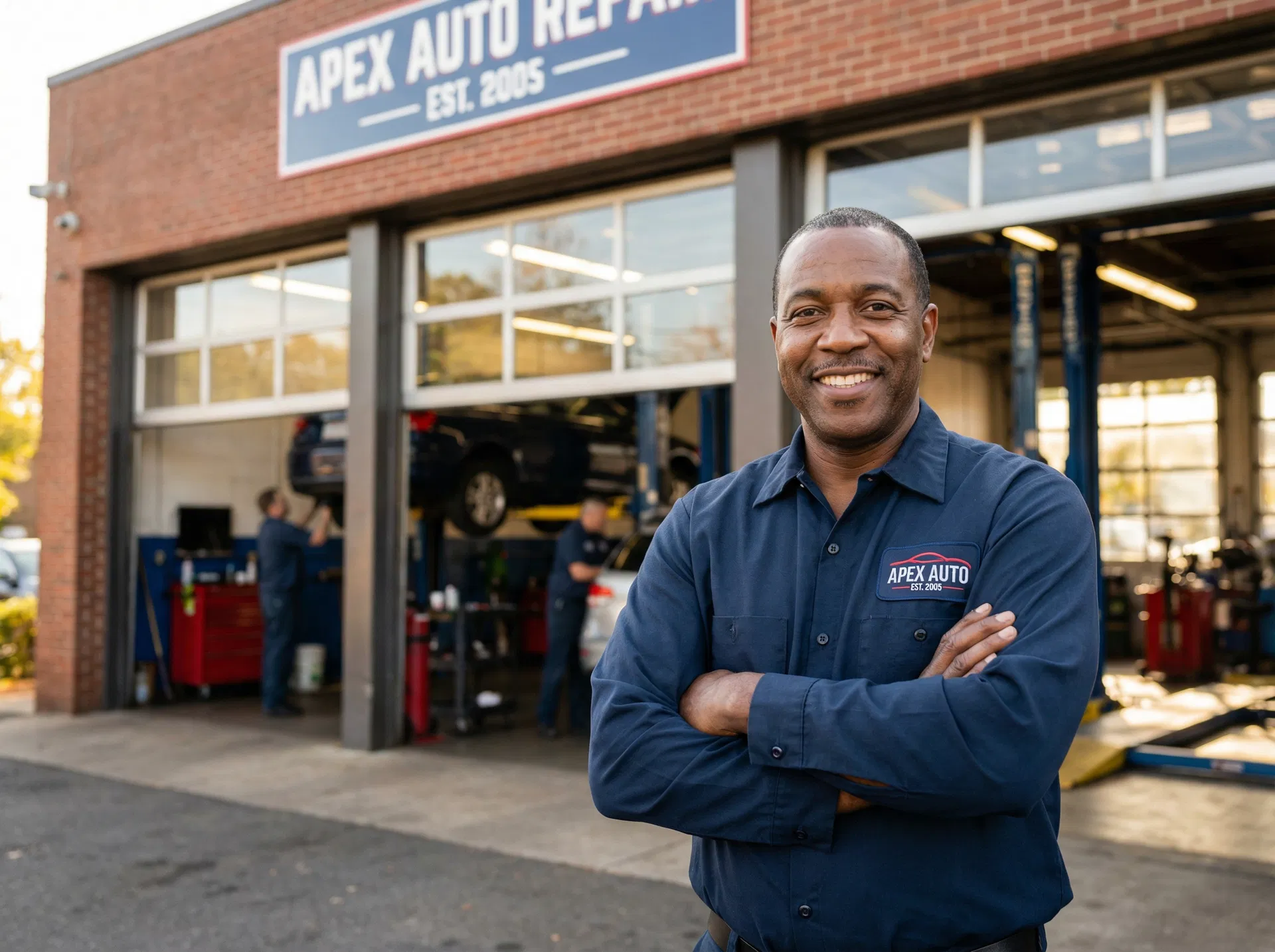 Happy business owner after receiving funding