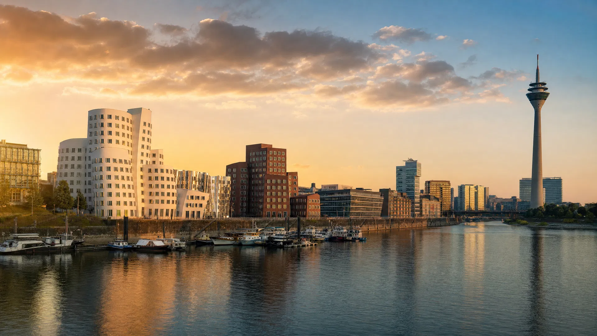 Düsseldorf Medienhafen mit Rheinturm – IT Dienstleister für Düsseldorf