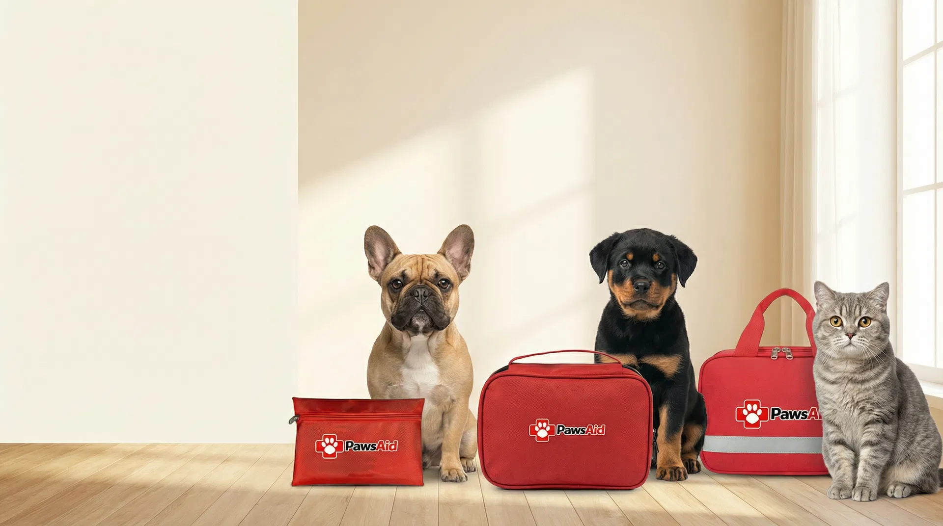 PawsAid — pets with first-aid kits