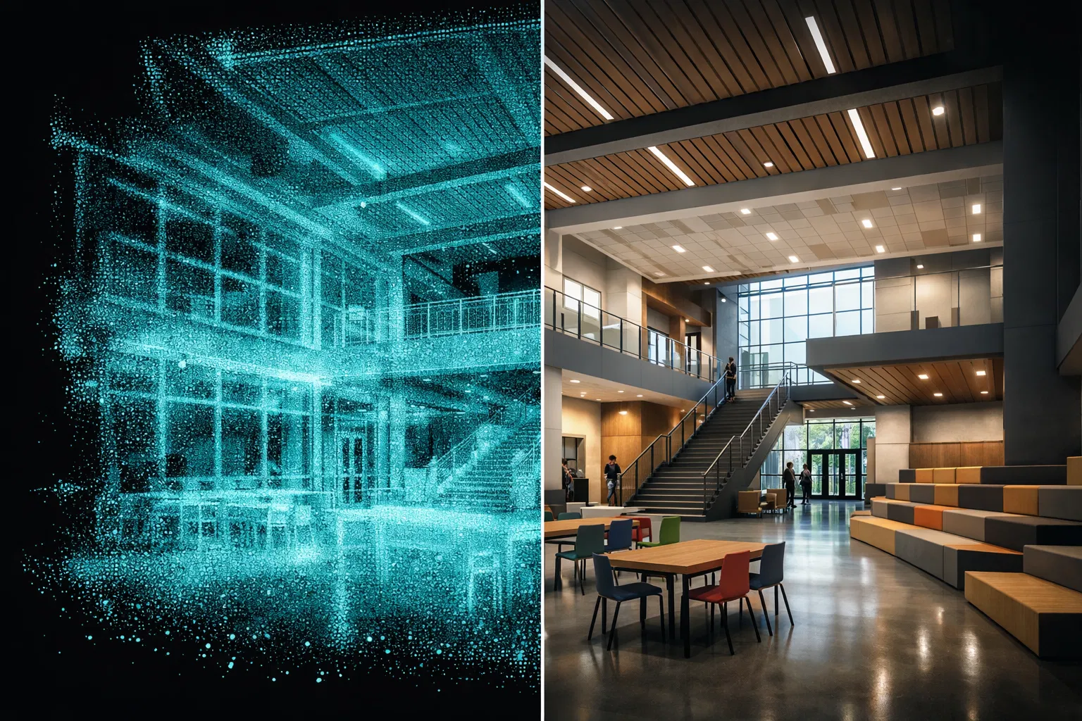 Digital twin visualization of a building