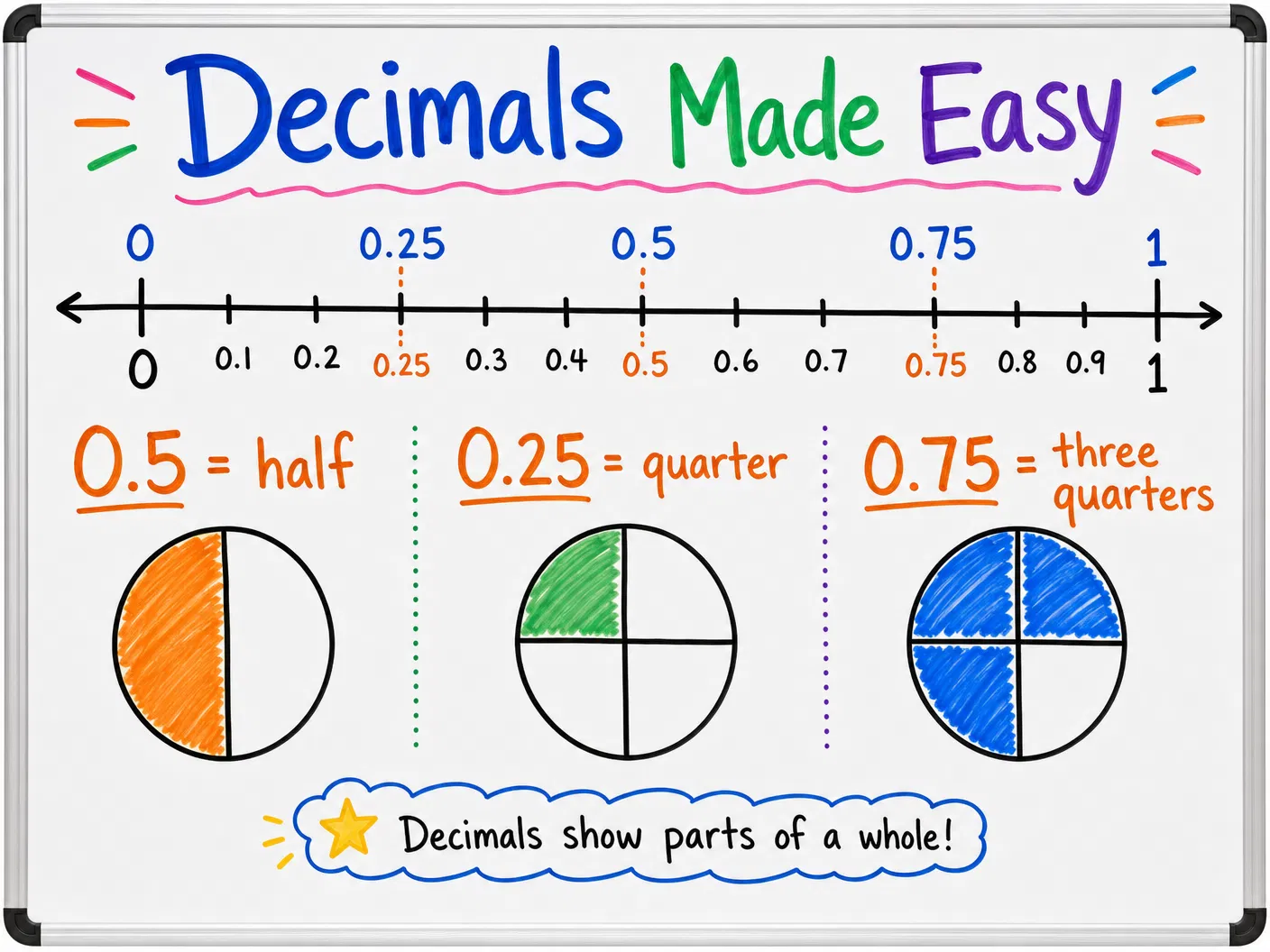 AI-generated Decimals whiteboard visual
