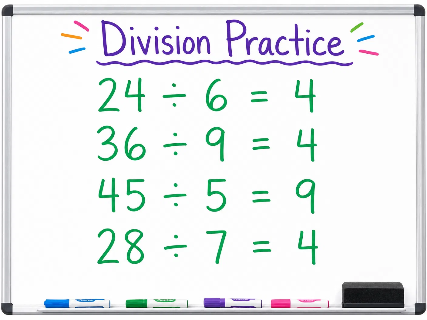 AI-generated Division whiteboard visual