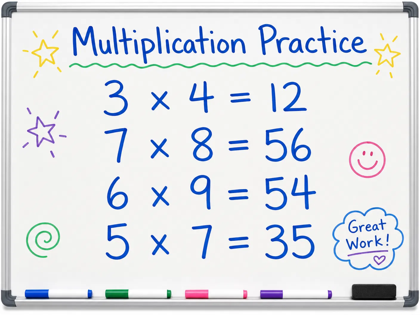 AI-generated Multiplication whiteboard visual