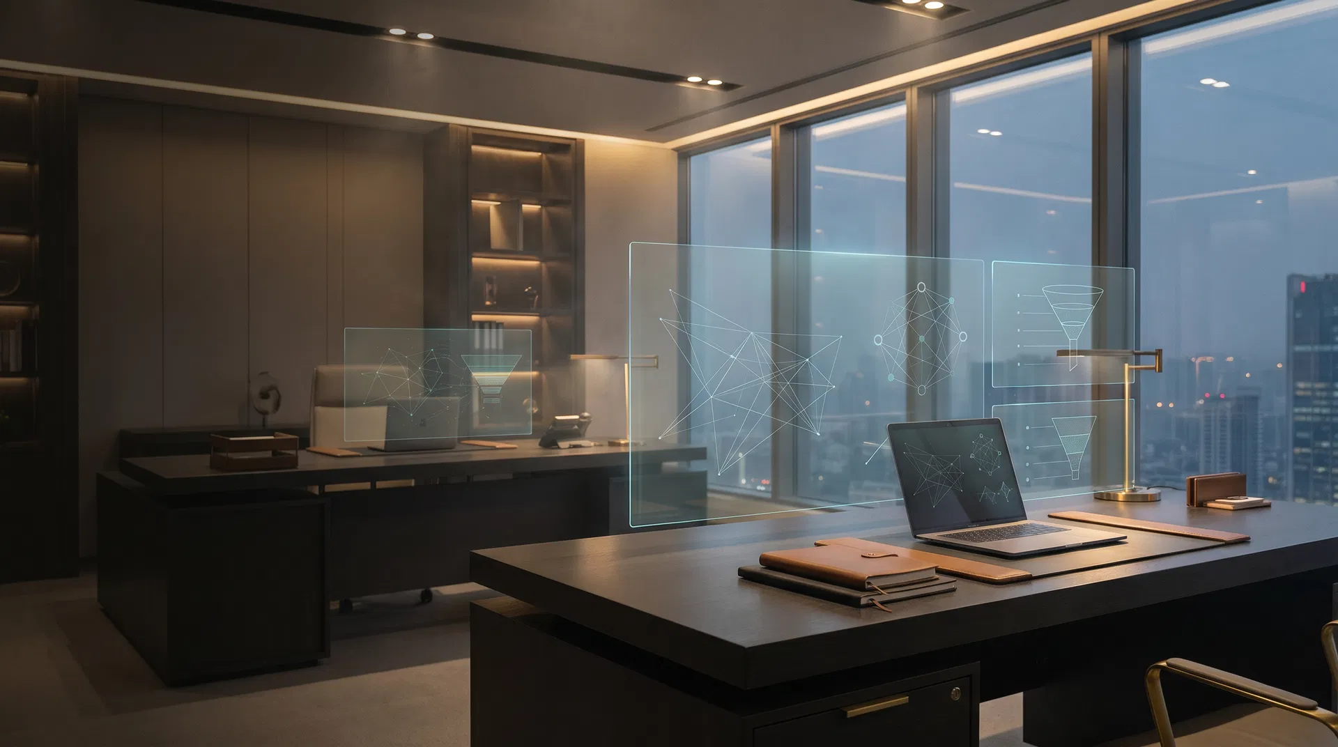 Editorial AI workspace representing debt validation lead intelligence