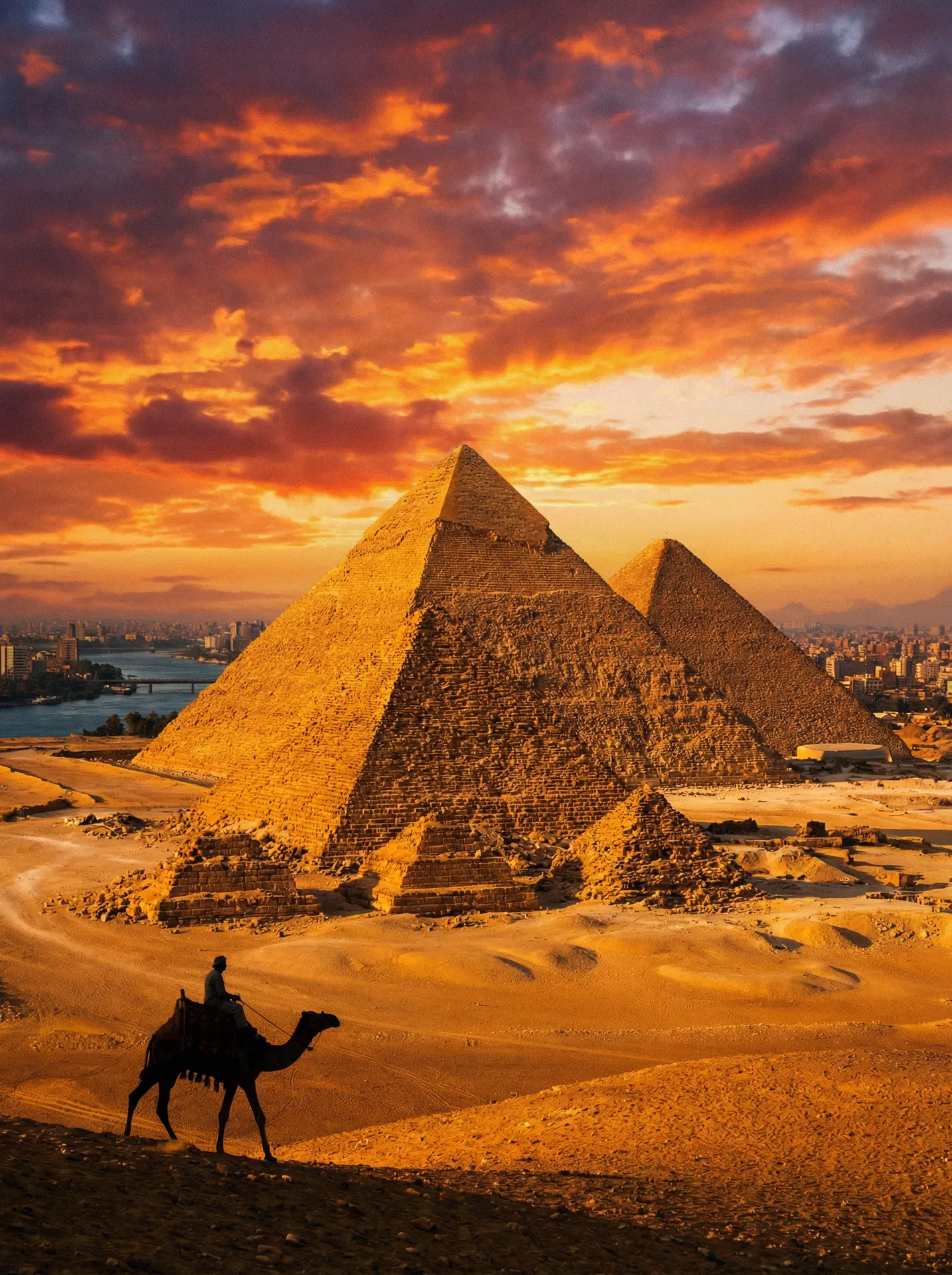 Great Pyramids of Giza at golden hour - luxury Egypt travel