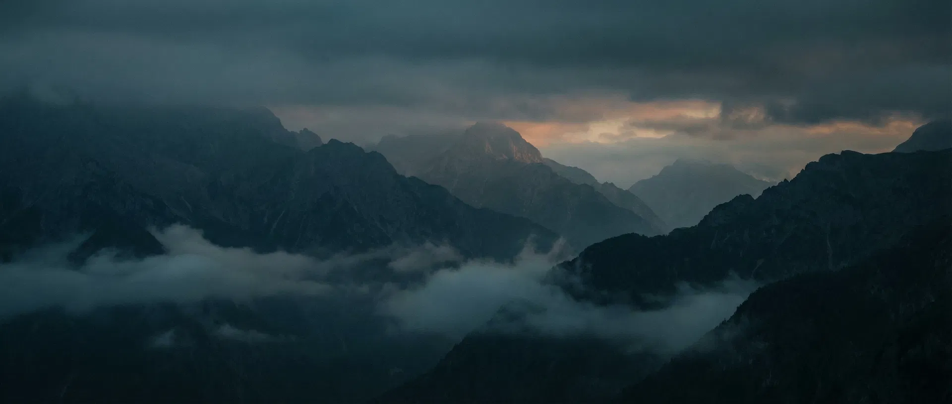 Misty mountains landscape - atmospheric travel destination