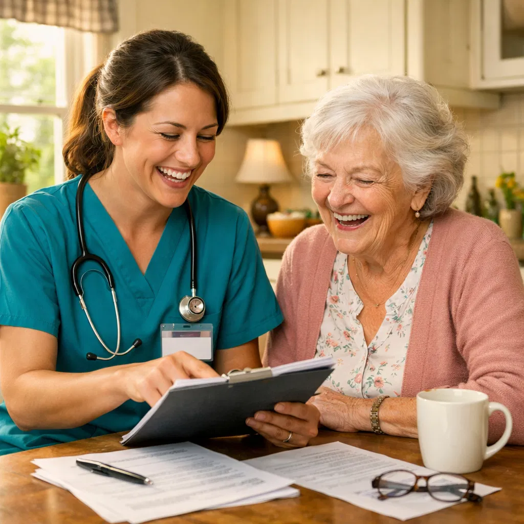 We Care Home Care team member with client