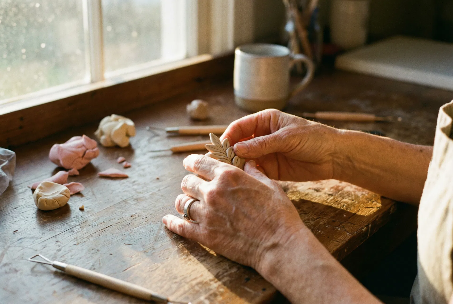 Crafting handmade clay jewelry