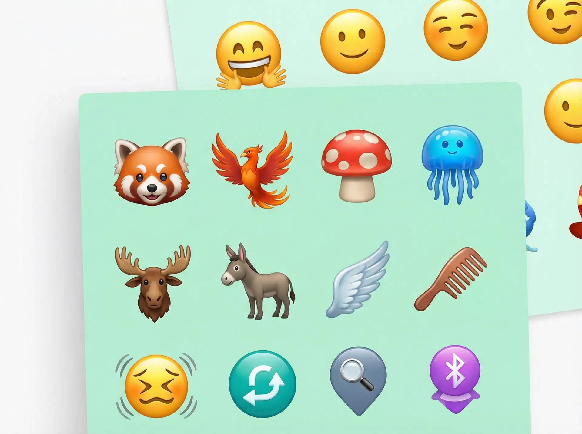 A grid of new emoji designs for Android 16.2