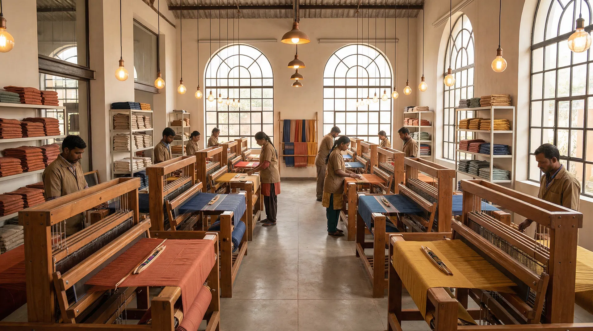 Doeraa textile factory with artisans at work