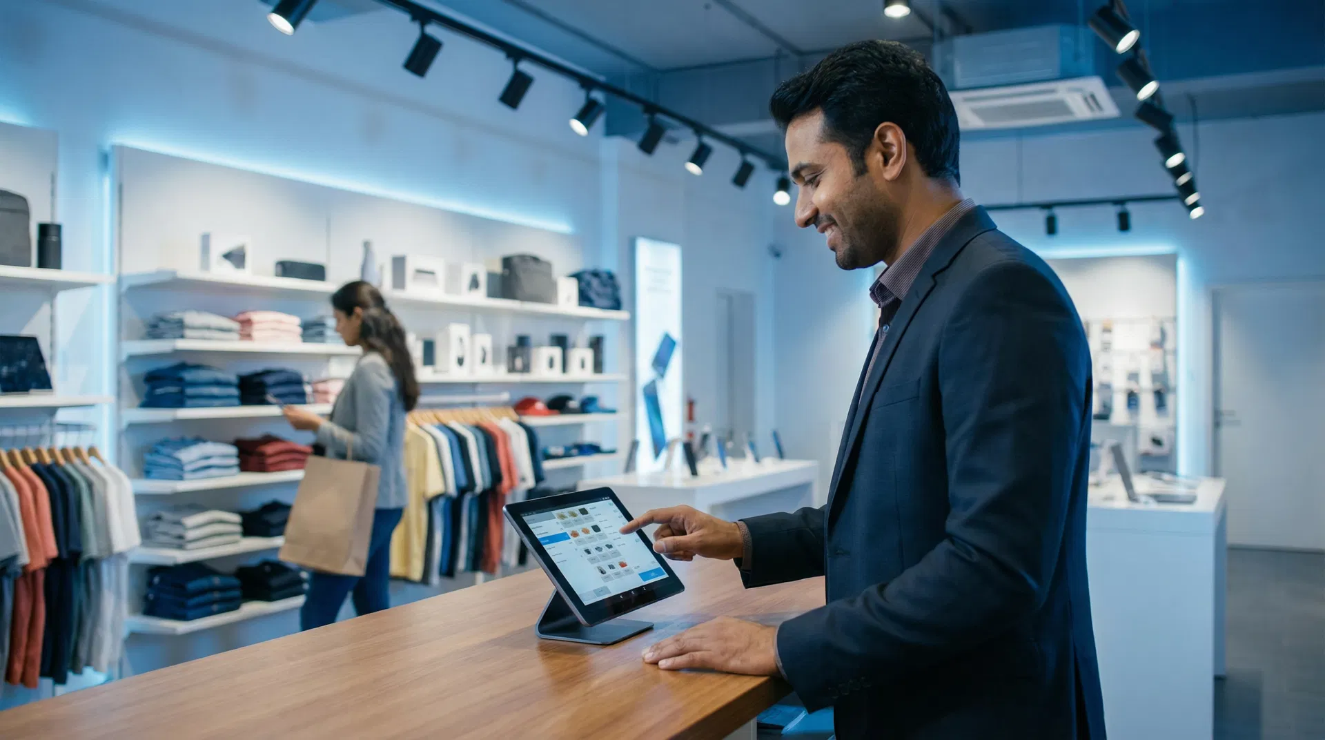 Illustration of connected in-store commerce