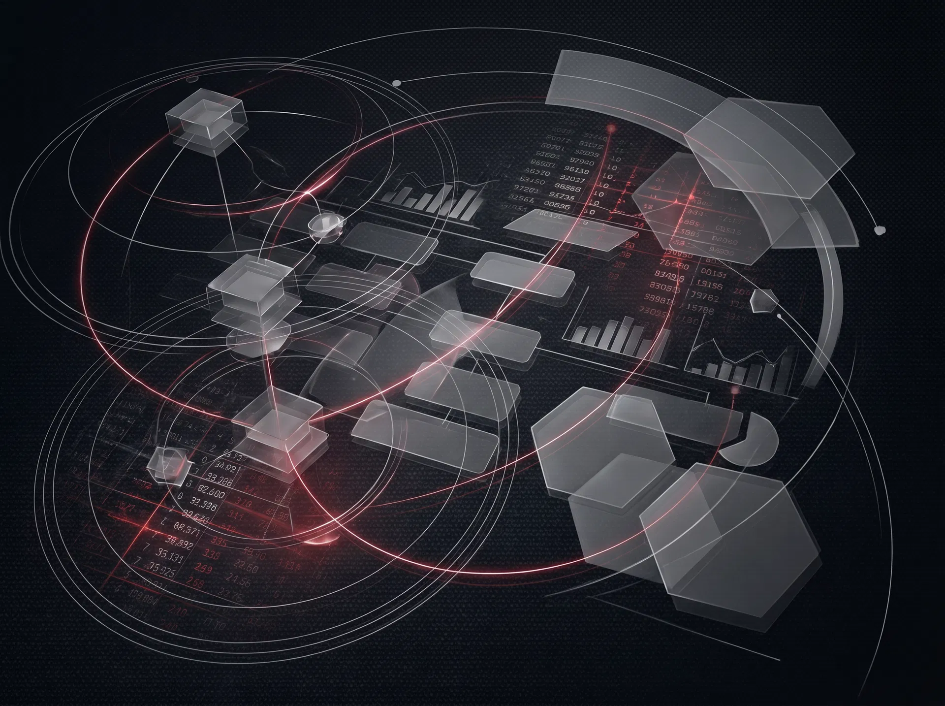 Abstract intelligence map representing Command Secrets analytical architecture