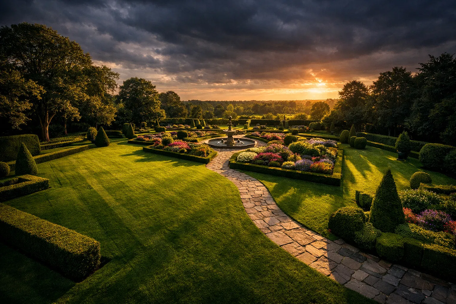 Beautifully landscaped garden