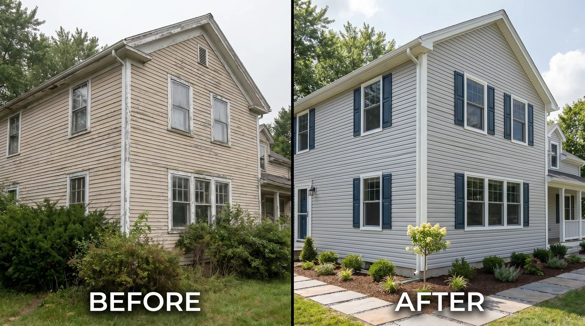 Exterior Renovation Before and After
