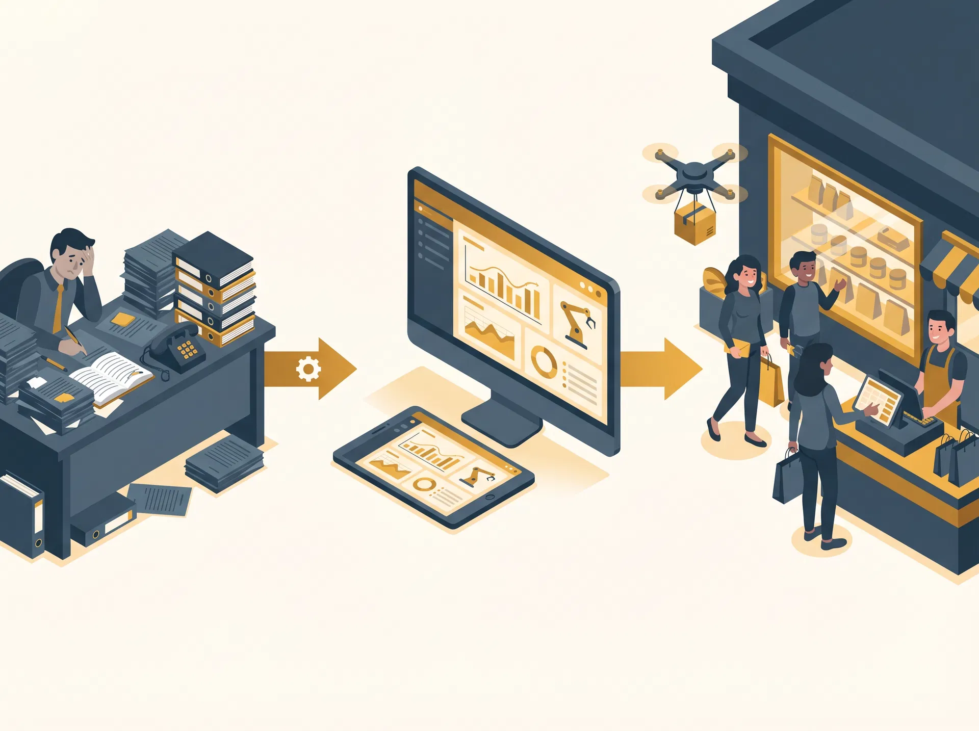 Business automation process illustration