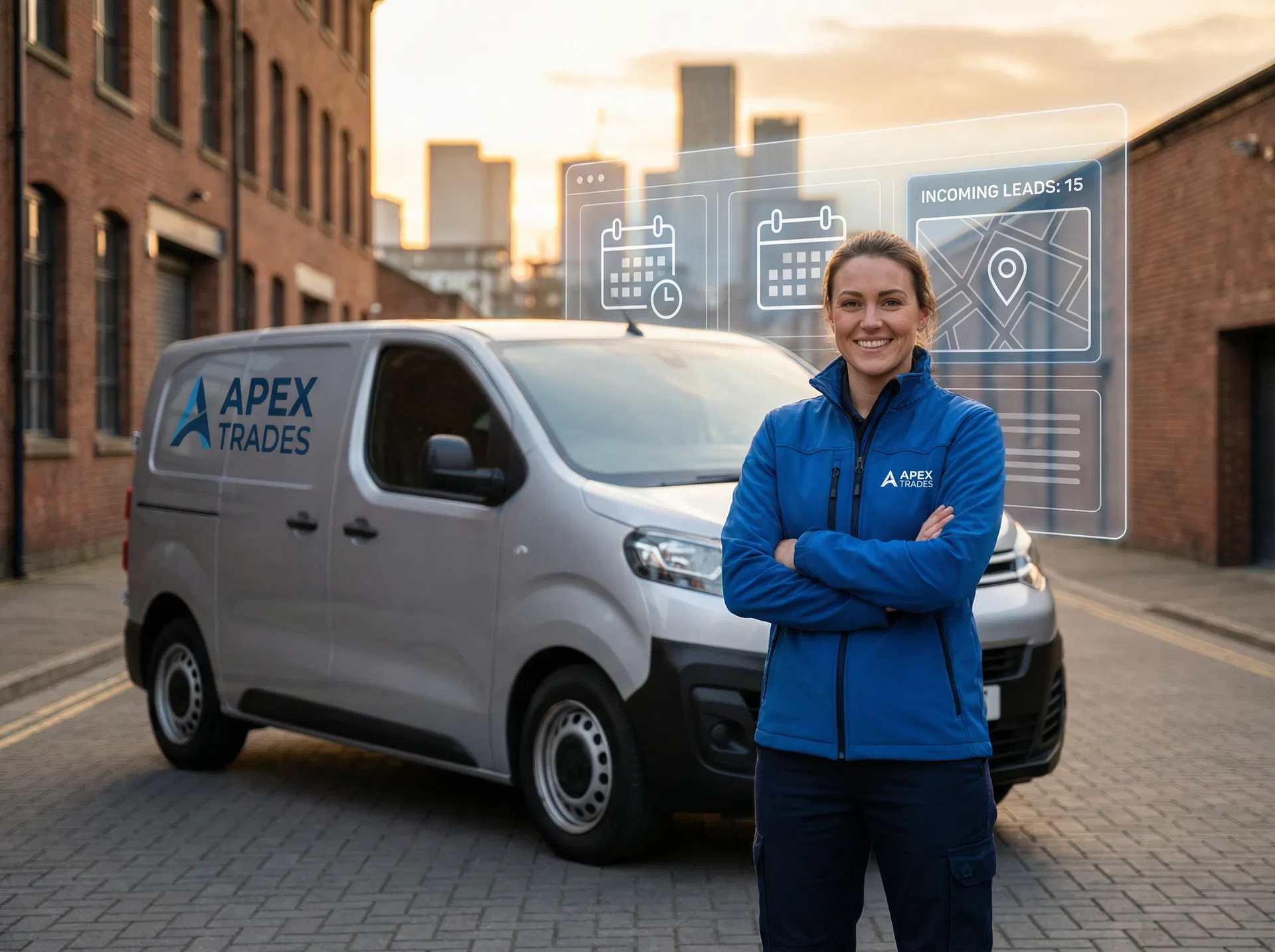 Professional tradesperson with AI-powered business system