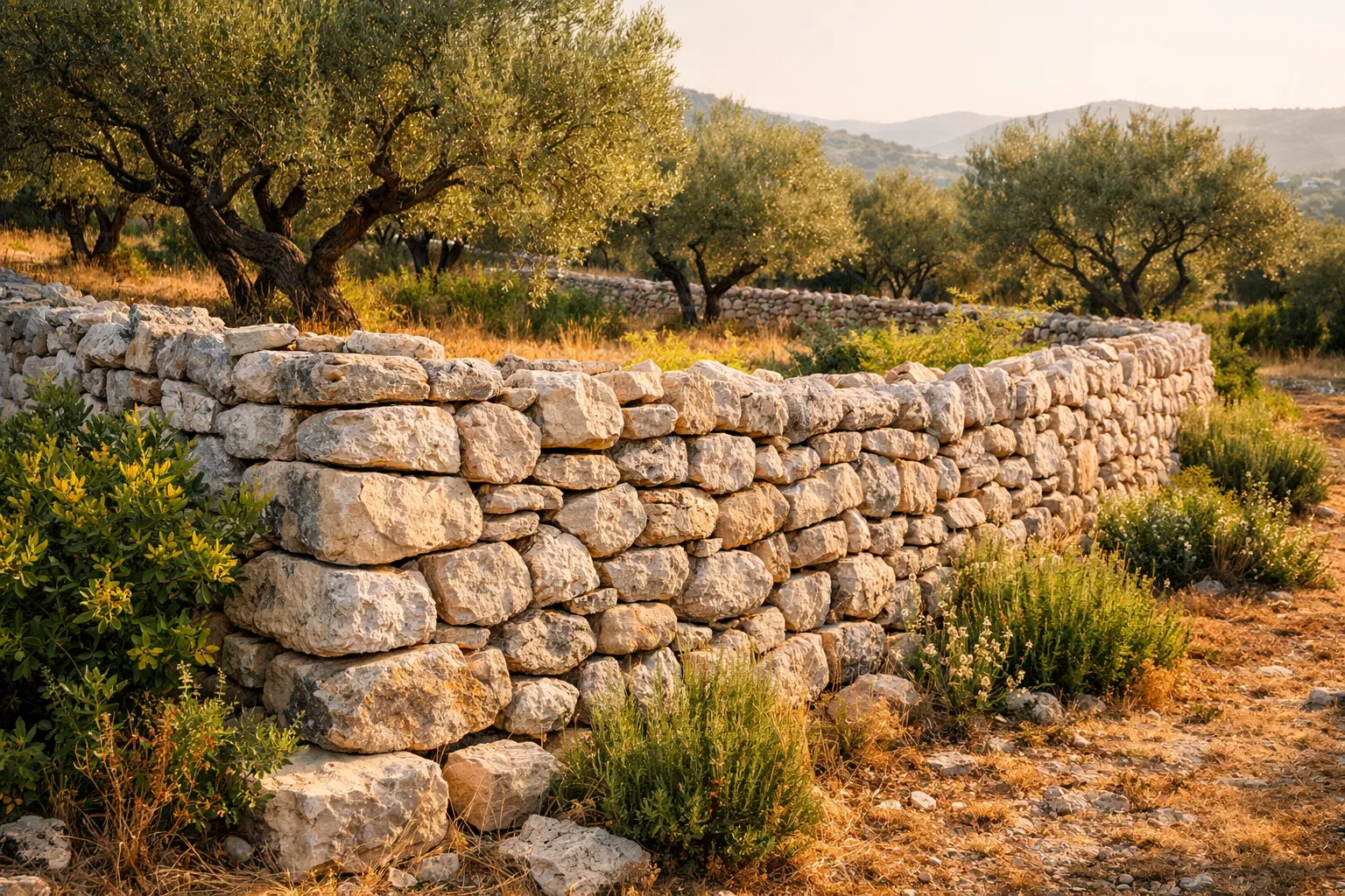 Kameni zid u masliniku