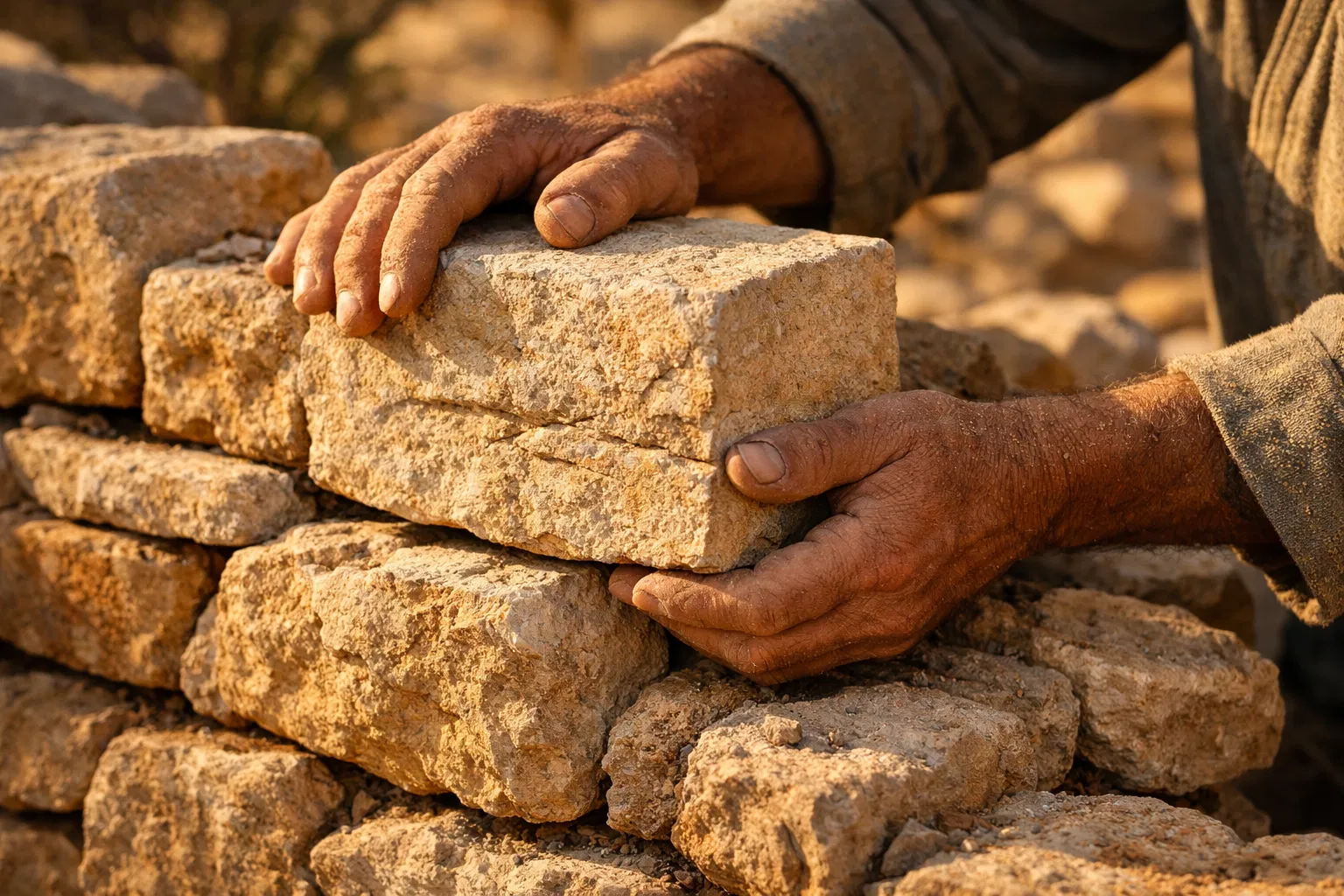 Majstor postavlja kamen