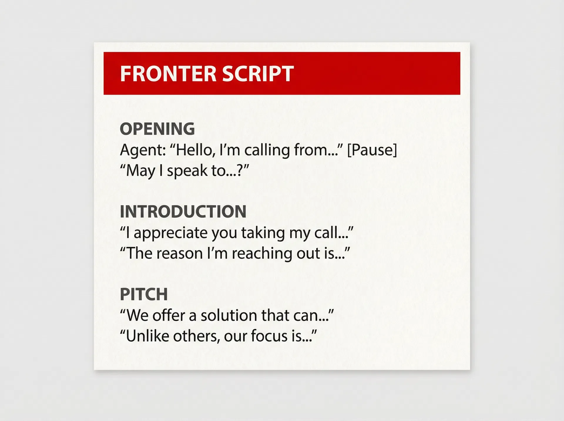 Sample Fronter Script