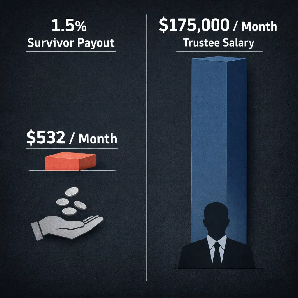 Comparison: Survivor payout vs trustee salary