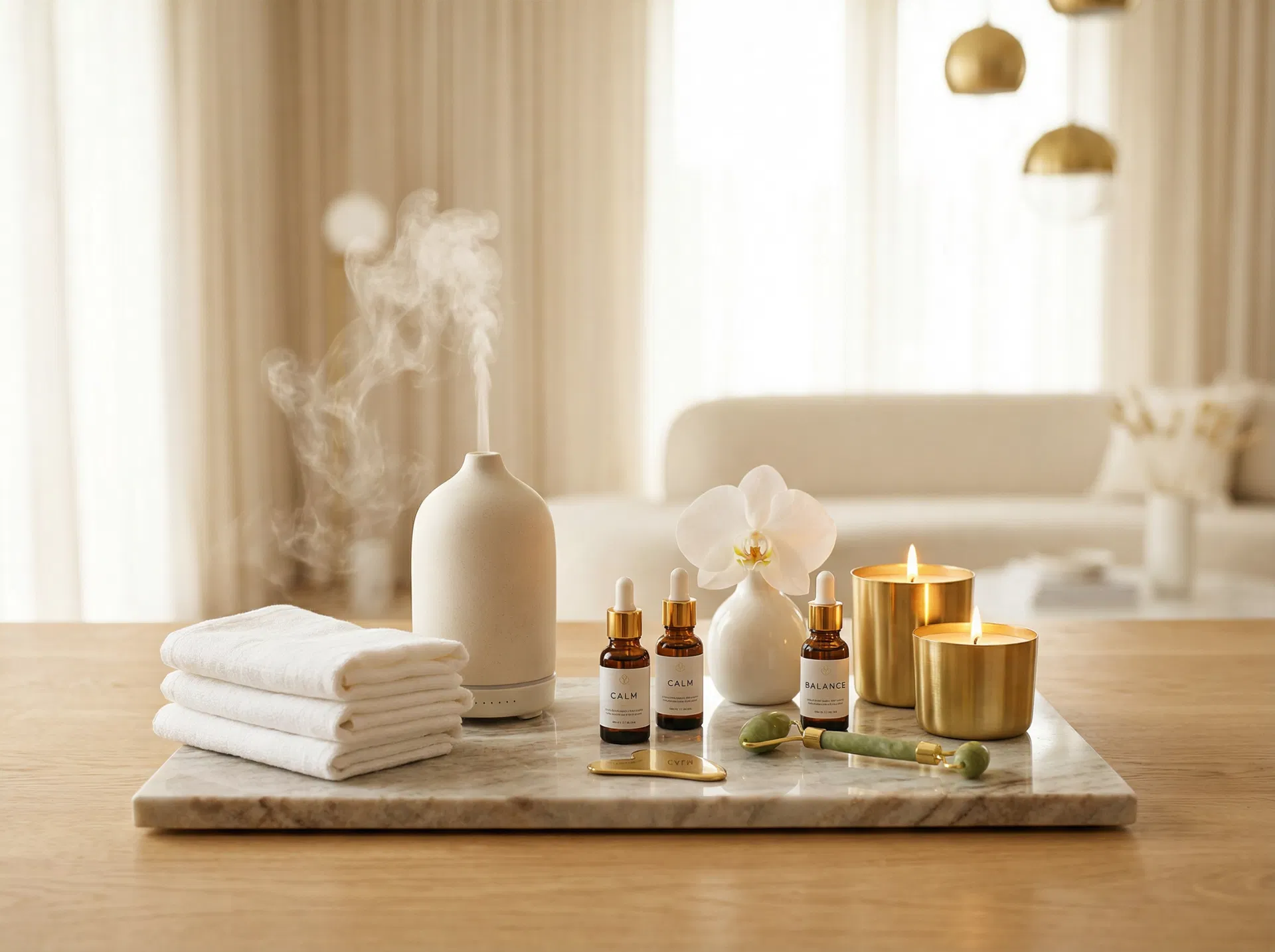 Wellness ritual setup