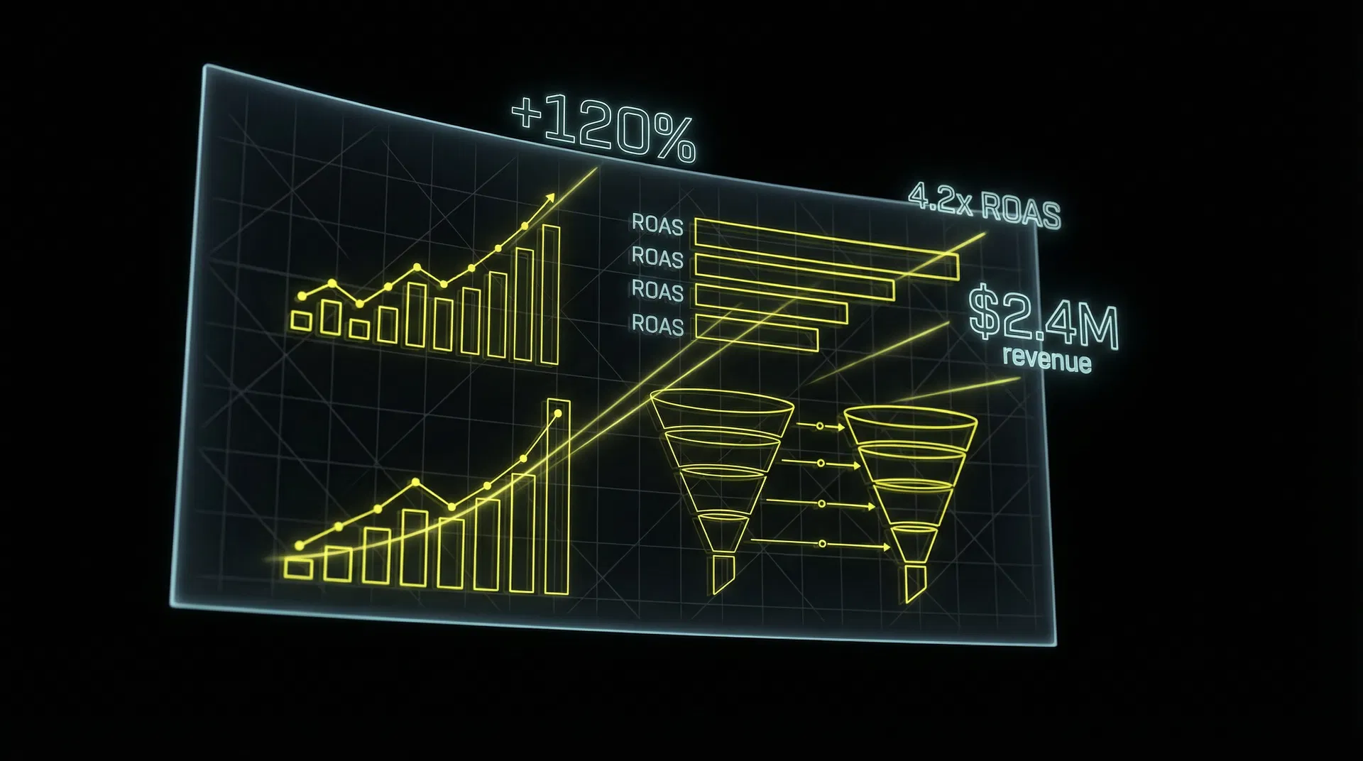 eCommerce performance metrics and revenue growth visualization