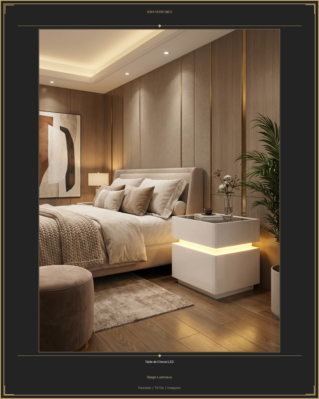 Commode lumineuse charge par induction 
