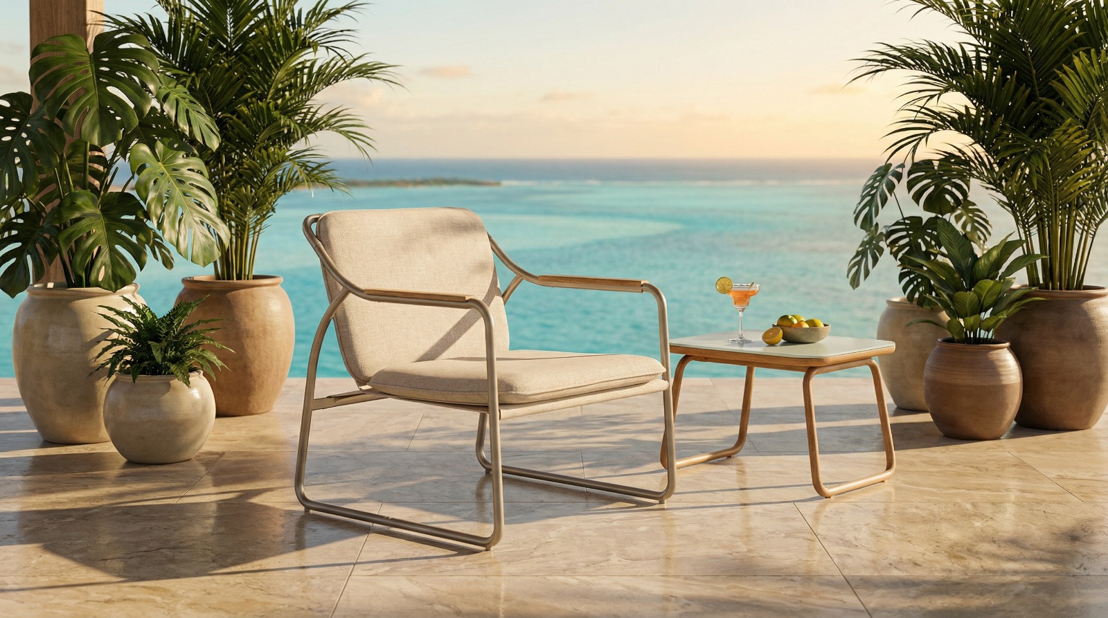 Fauteuil 4places et table basse - vue 3