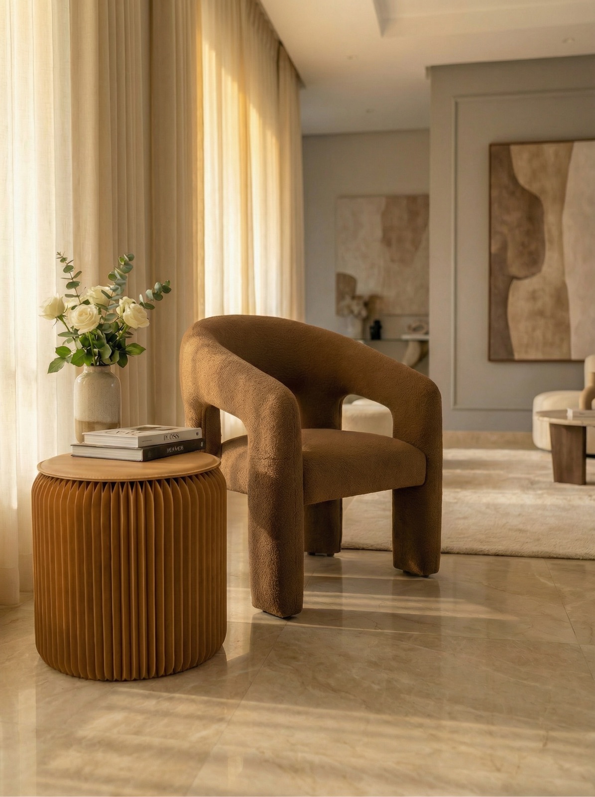 Chaise marron 