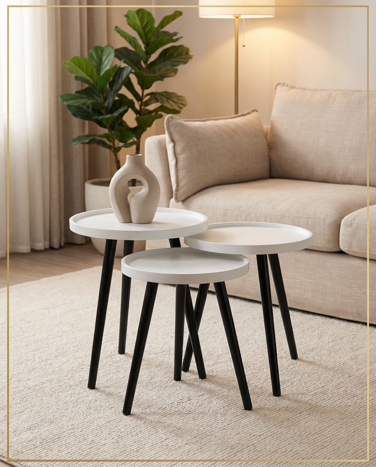 Table basse ensemble de 3 - vue 2