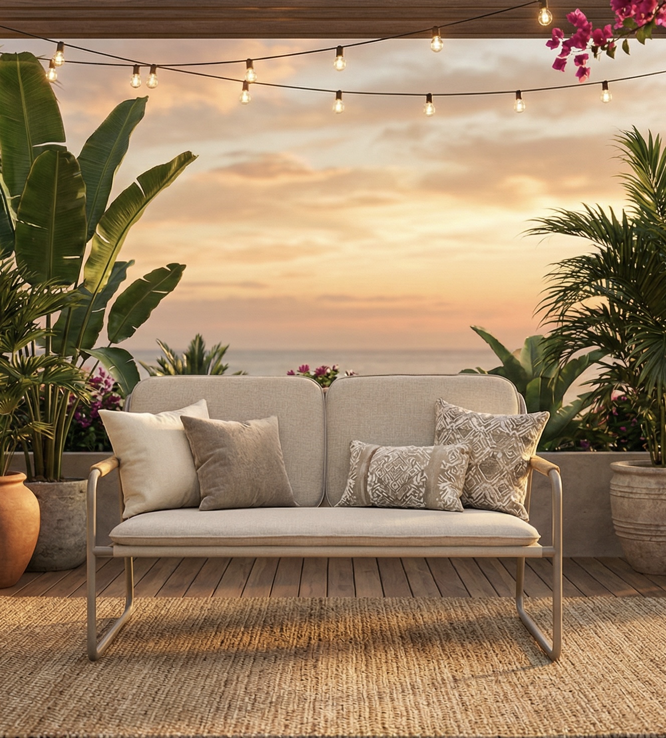 Fauteuil 4places et table basse - vue 2