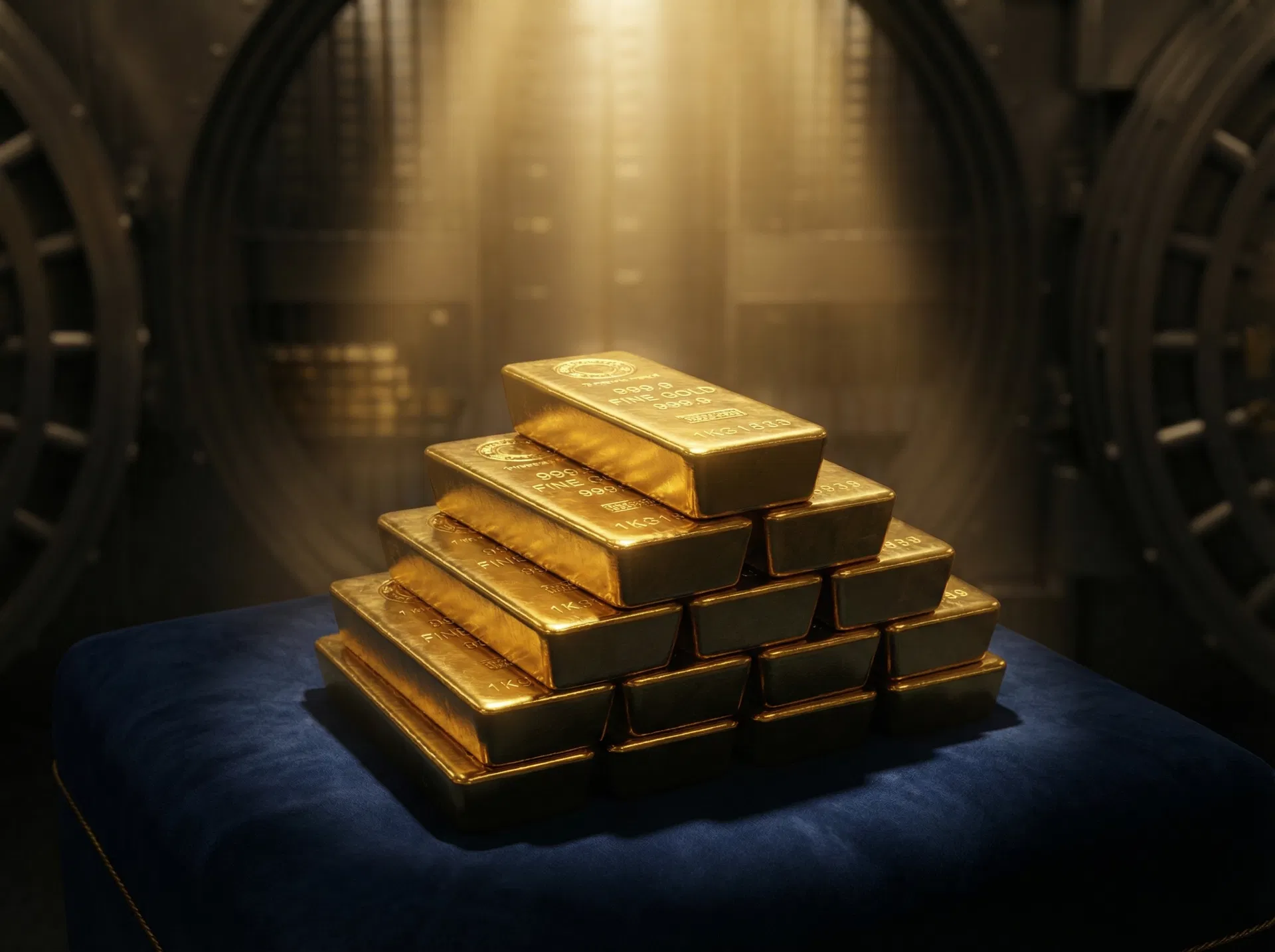 سبائك الذهب في الخزينة