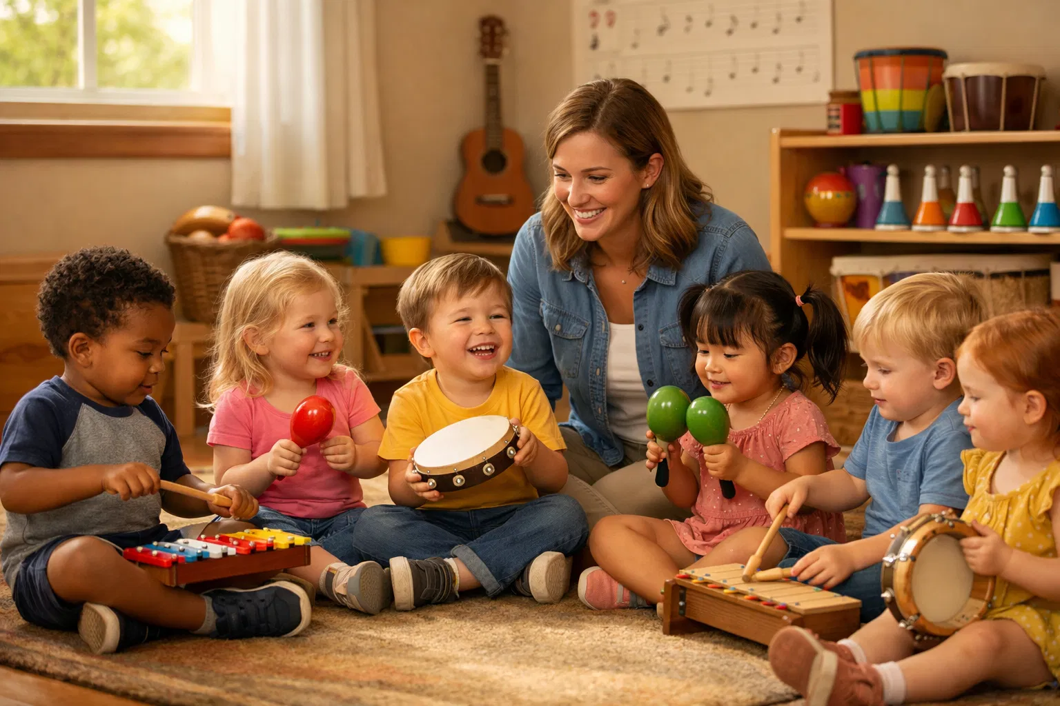 Young children in Early Childhood music program