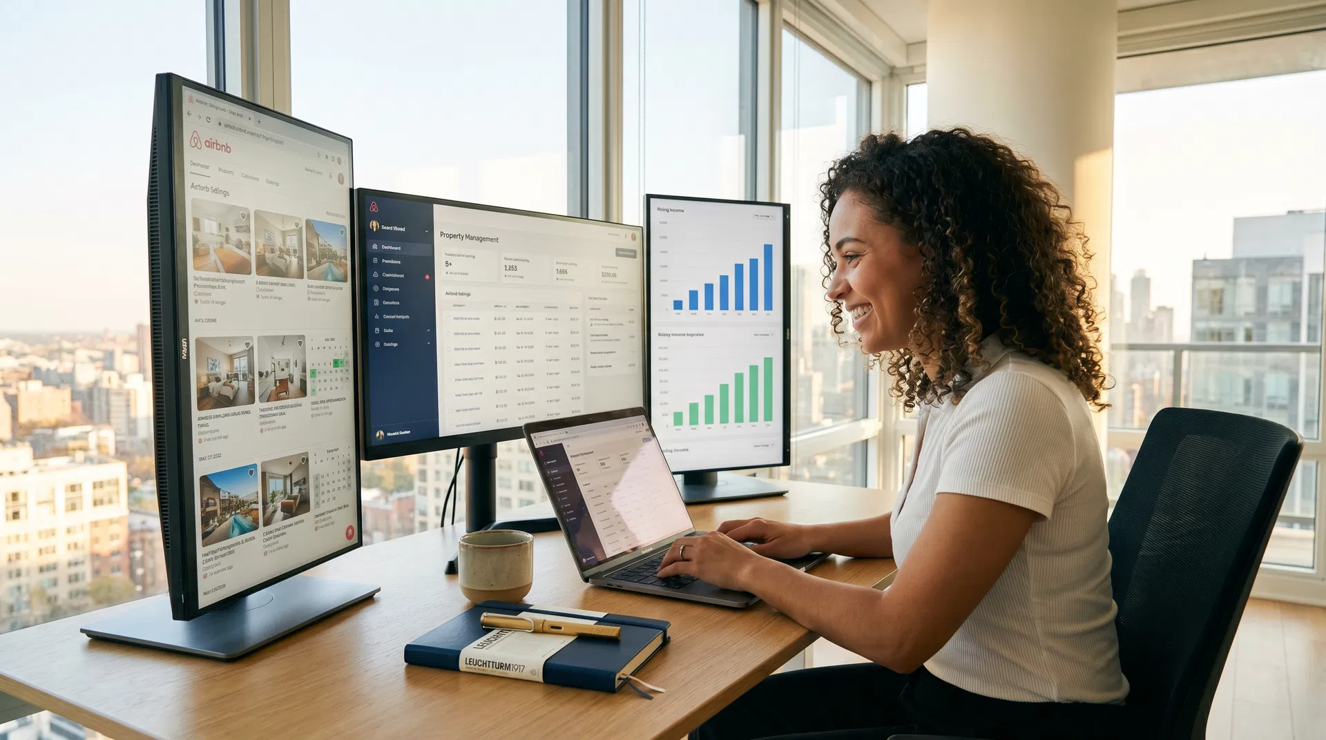 Entrepreneur managing short let business