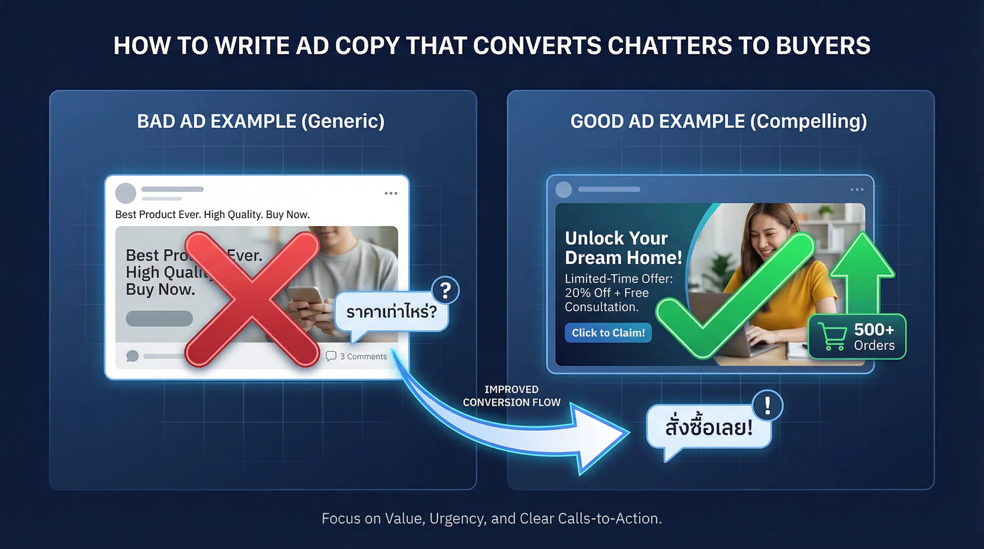เปรียบเทียบ Ad Copy ที่ดีและไม่ดี