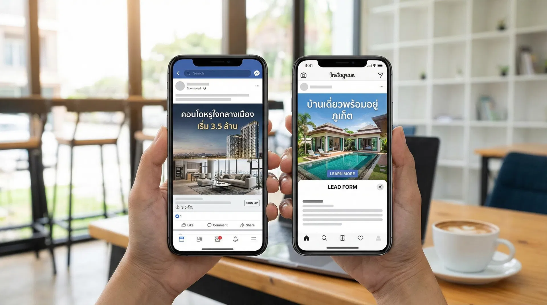 ตัวอย่าง Creative โฆษณาอสังหาริมทรัพย์บน Facebook และ Instagram
